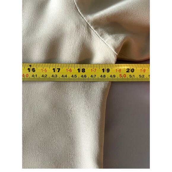 Theory Taupe Silk Blouse Sz L - Picture 7 of 7